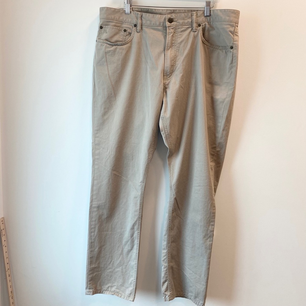 Polo Ralph Lauren Pants Mens 38x32 Tan Varick Slim Straight Khaki Chino Dungaree - Picture 2 of 16